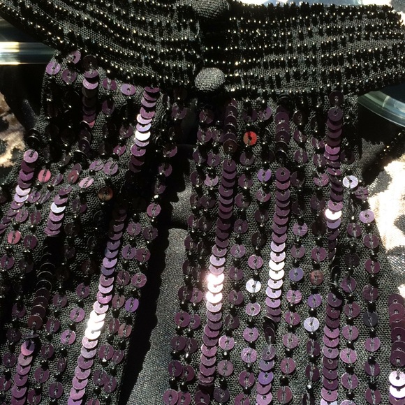 .Parker NWT Hand made  Black Beaded Top - Picture 8 of 9